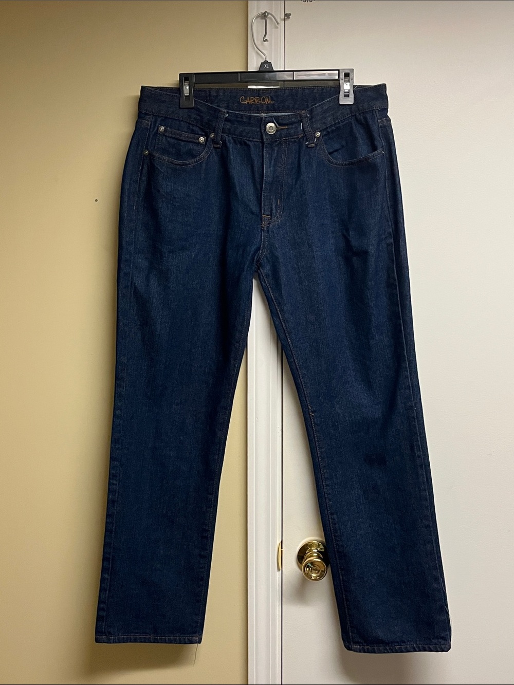 Men’s Carbon Low Rise Slim Straight Leg Jeans Dark Wash Size 34x32